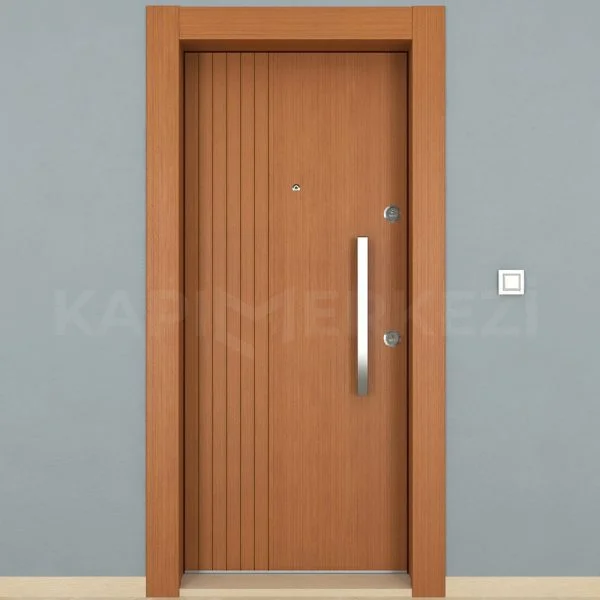 KM101ÇK Ahşap Tik Çelik Kapı