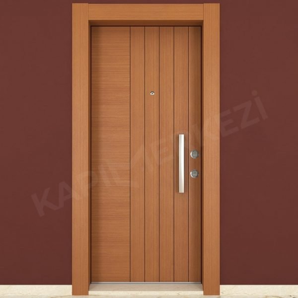 KM103CK Ahşap Tik Kaplama Çelik Kapı