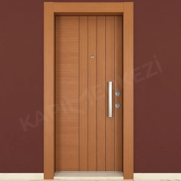 KM103CK Ahşap Tik Kaplama Çelik Kapı