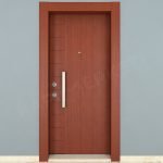 KM106CK Ahşap Tik Kaplama Çelik Kapı