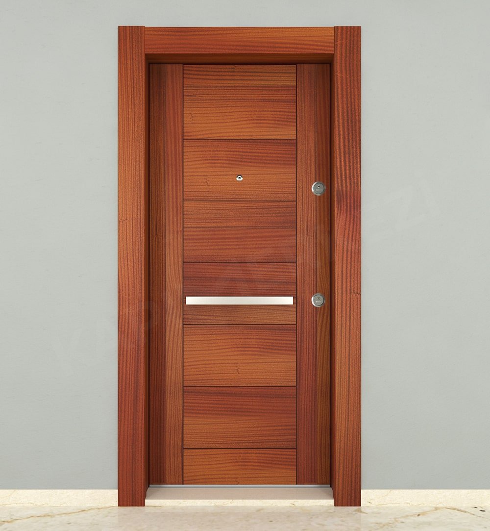 KM107CK Ahşap Natürel Maun Kaplama Çelik Kapı KM107CK Ahşap Natürel Maun Kaplama Çelik Kapı