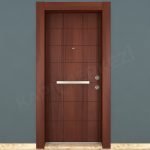 KM108CK Ahşap Kızıl Maun Kaplama Çelik Kapı