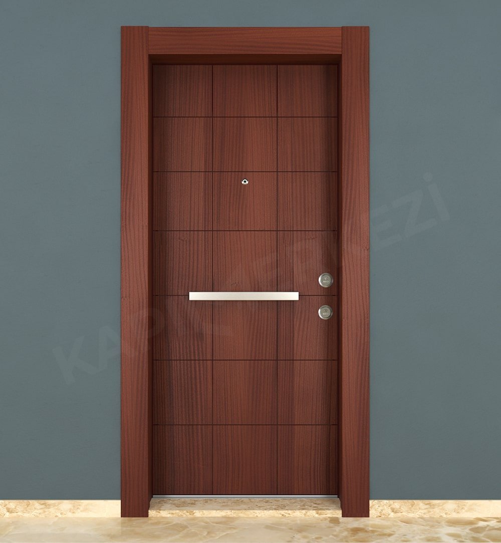 KM108CK Ahşap Kızıl Maun Kaplama Çelik Kapı KM108CK Ahşap Kızıl Maun Kaplama Çelik Kapı