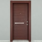 KM110CK Ahşap Ceviz Rengi Tik Kaplama Çelik Kapı