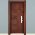 KM113CK Ahşap Kızıl Renk Maun Kaplama Çelik Kapı