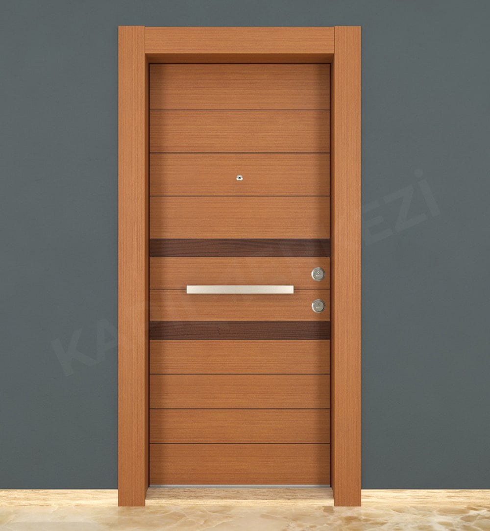 KM114CK Ahşap Tik ve Maun Kaplama Çelik Kapı KM114CK Ahşap Tik ve Maun Kaplama Çelik Kapı