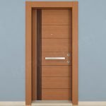 KM115CK Ahşap Tik ve Maun Kaplama Çelik Kapı