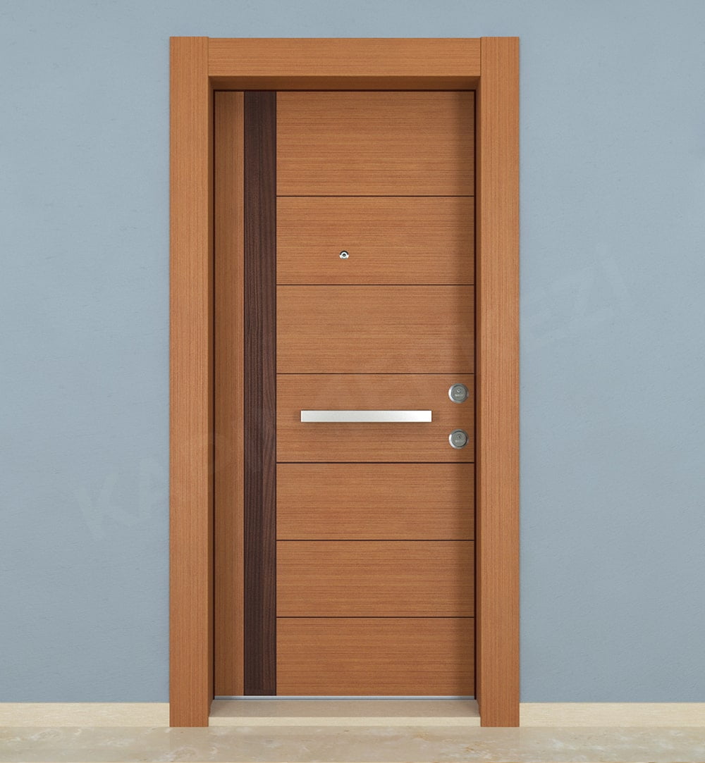 KM115CK Ahşap Tik ve Maun Kaplama Çelik Kapı KM115CK Ahşap Tik ve Maun Kaplama Çelik Kapı