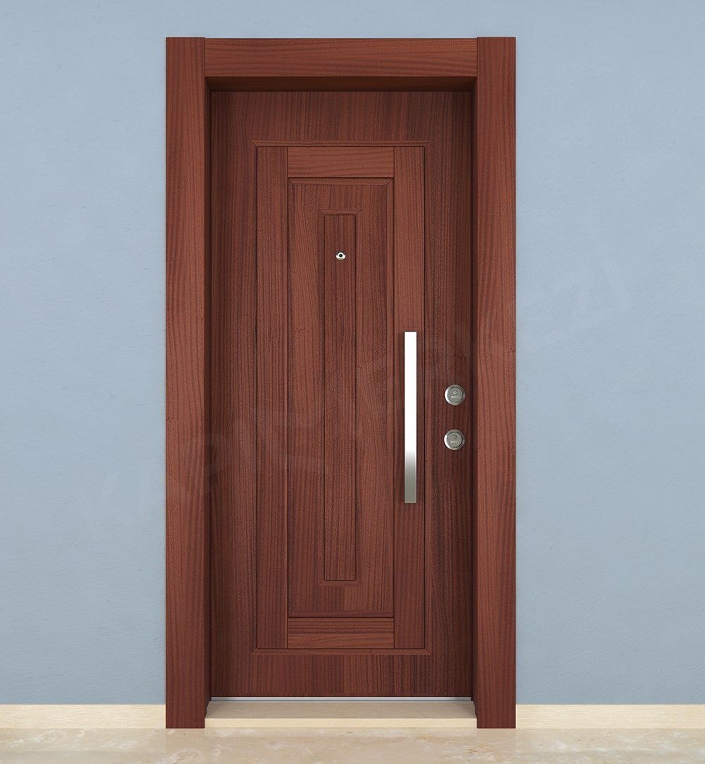 KM201CK Ahşap Maun Kaplama Çelik Kapı KM201CK Ahşap Maun Kaplama Çelik Kapı