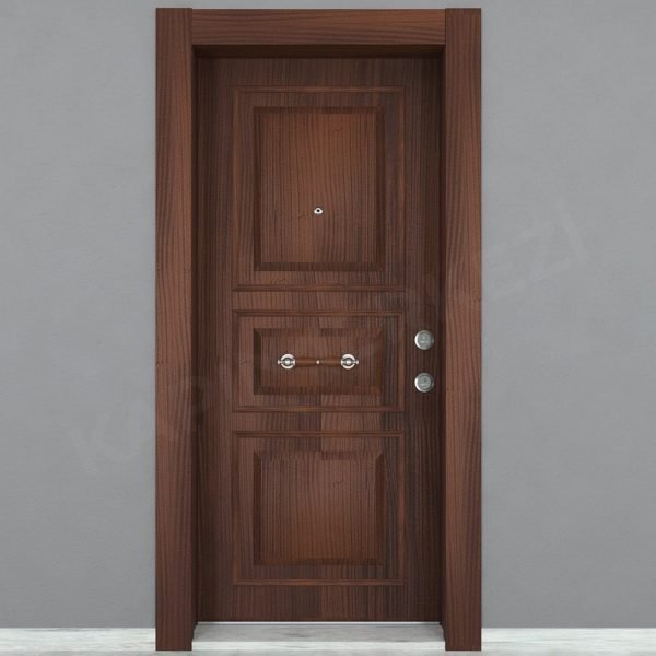 KM207CK Ahşap Maun Kaplama Çelik Kapı