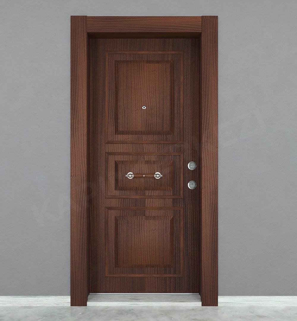 KM207CK Ahşap Maun Kaplama Çelik Kapı KM207CK Ahşap Maun Kaplama Çelik Kapı