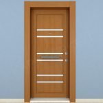 KM208CK Ahşap Tik Kaplama Çelik Kapı