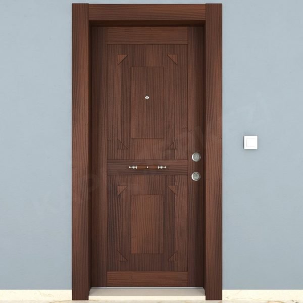 KM209CK Ahşap Maun Kaplama Çelik Kapı