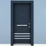 KM301CK Ahşap Lake Antrasit Gri Çelik Kapı