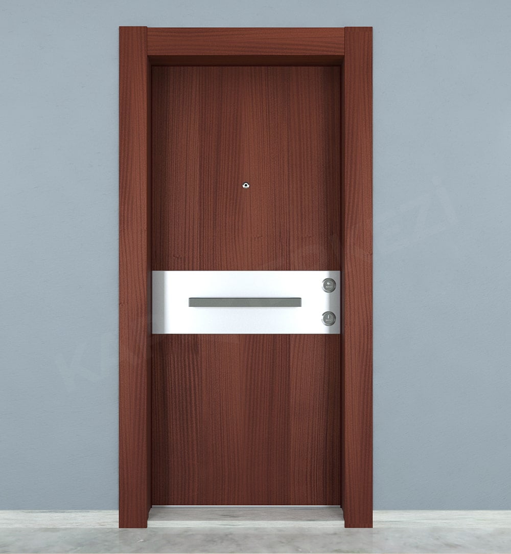 KM303CK Ahşap Maun Kaplama Çelik Kapı KM303CK Ahşap Maun Kaplama Çelik Kapı