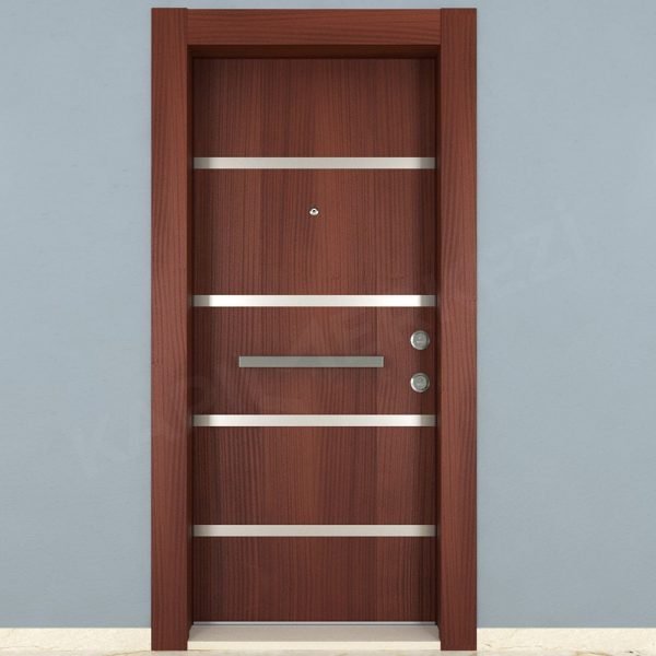 KM306CK Ahşap Maun Kaplama Çelik Kapı