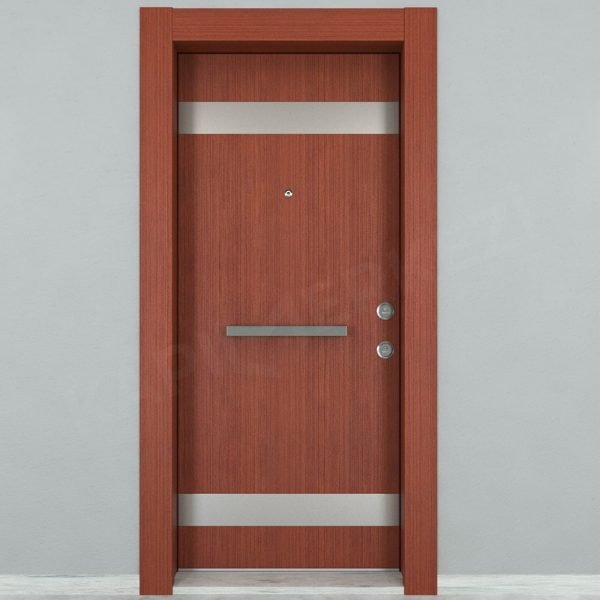 KM310CK Ahşap Tik Kaplama Çelik Kapı