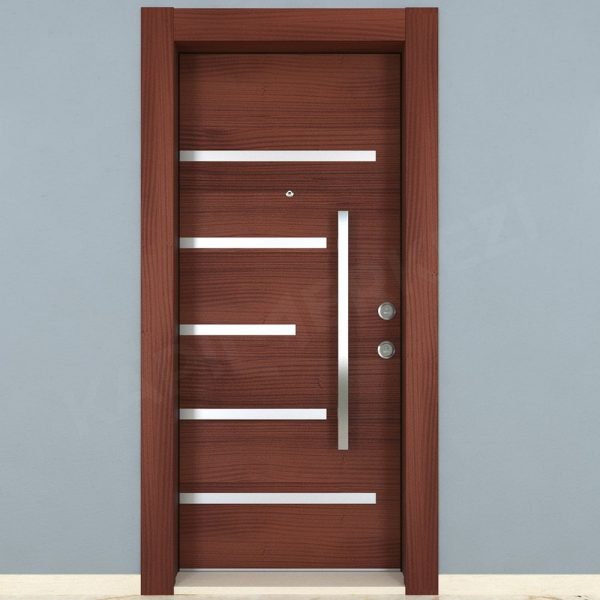 KM313CK Ahşap Maun Kaplama Çelik Kapı